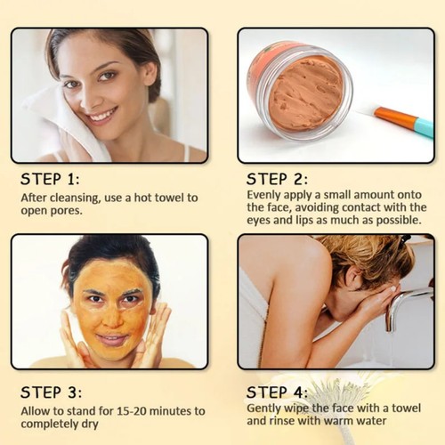 Clay Face Mask Vitamin C, Turmeric, Dead Sea Mud - Picture 3 of 4