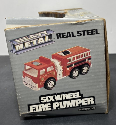 Remco 1986 Heavy Metal Real Steel Die Cast Six Wheel Fire Pumper Truck #0982 NIB - Picture 5 of 7