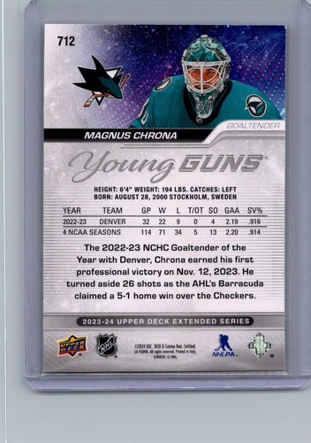 2023-24 Upper Deck Young Guns MAGNUS CHRONA #712 - Picture 2 of 2