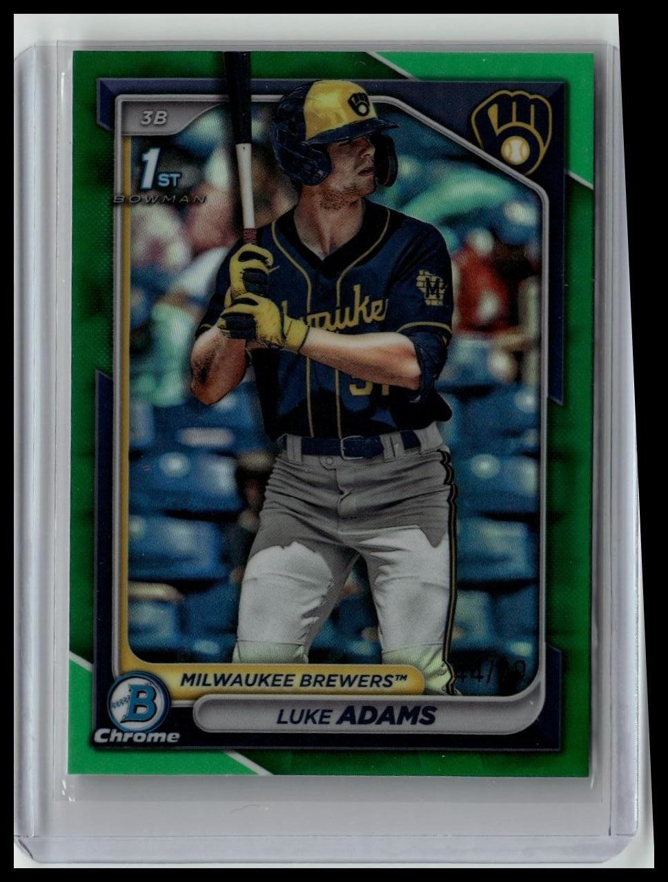 2024 Bowman #BCP-50 Luke Adams Chrome Prospects Green Refractors #/99