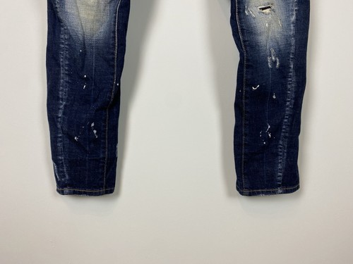 Pantalones de mezclilla DSQUARED2 para hombre desgastados pierna recta parche logotipo 5 bolsillos talla 54 - Imagen 4 de 17