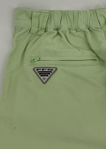 Columbia PFG Brewha II Shorts UPF 50 FM4012 Green Cotton Canvas Men's SIze M 6.5 - Imagen 7 de 9