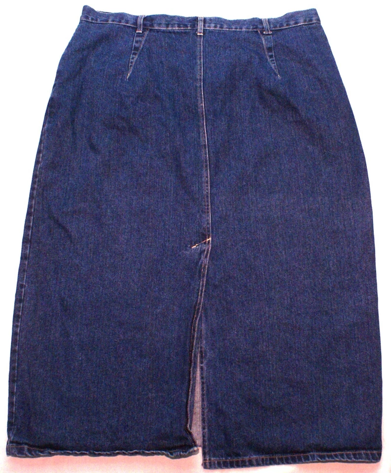 Falda vaquera azul St John's Bay larga/máxi, mujer plus 20W, cintura 41" Foto 2 de 3