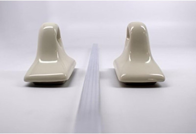 Bone Almond Ceramic Towel Bar Kit - Stylish Glazed Bathroom Upgrade