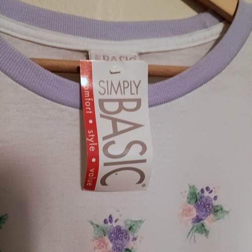 Camisa de dormir vintage Simply Basic Angel-talla única-brillo-manga floral-Y2K-NUEVA - Imagen 8 de 9