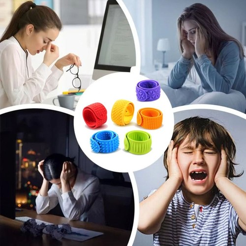 6pcs Hands Clap Circle Sensory Textured Wristbands  Adults Office Desk - Picture 4 of 12