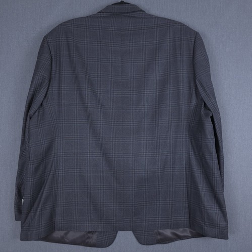 Lauren Ralph Lauren UltraFlex Blazer Mens 58 Long Gray Plaid Silk Wool Jacket - Picture 9 of 10