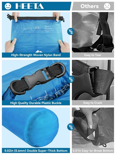 HEETA Dry Bag Waterproof for Women Men, Roll Top Lightweight Dry Storage Bag ... - Picture 4 of 7
