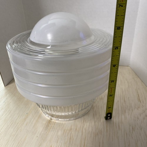 MCM Art Deco Platillo Luz de Techo Atómica Vidrio Esmerilado Globo 4" Montaje - Imagen 8 de 9