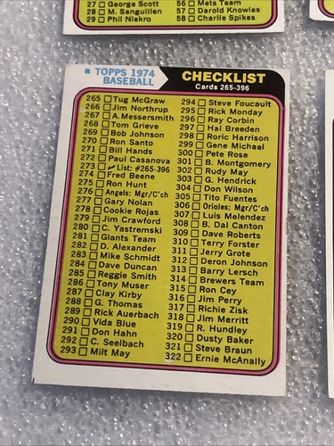 1974 Topps 1-660 5 Cards Check List Lot Baseball - Bild 4 von 13