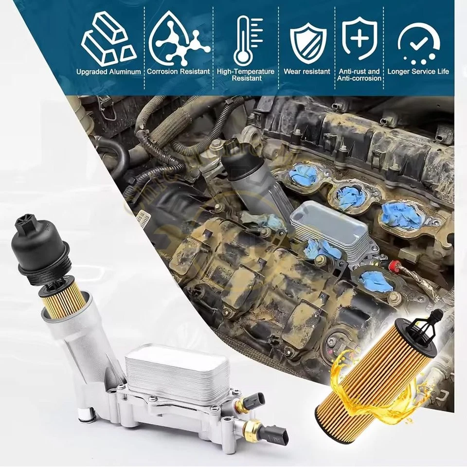 Conjunto de carcasa de filtro de enfriador de aceite del motor para Dodge Chrysler Jeep 2011-2016 3,6 L Foto 3 de 4