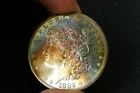 Beautiful Rainbow Toned 1882-S BU Brilliant Uncirculated Morgan Silver Dollar