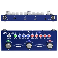 LEKATO Bass Multi Effects Pedal Bass Guitar Multi Effects Processor 9 AMP Models