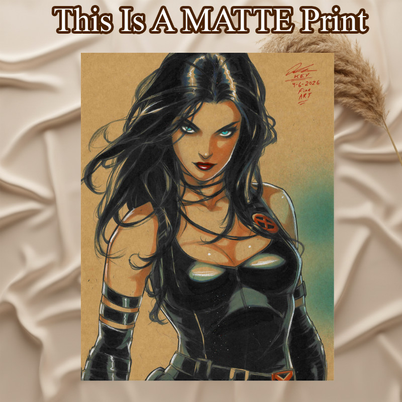 X-23 Color Illustration Mixed Media Fine Art Print 8.5x11 - Keyeske