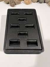 Black Leather 8 Ring Tray Jewelry Display