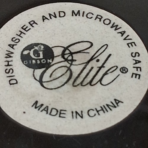 Gibson Designs Elite .Midnight Plam Leaves 6 Salad Plates - Picture 20 of 24