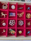 Vintage Costume Jewelry Brooch Lot of 16~Rhinestone & Enamel In Goldtone~Figures