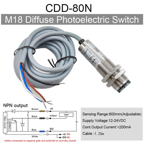 Proximity Switch Sensor Photoelectric NPN Distance Adjustable Infrared DC12-24V - Picture 24 of 24