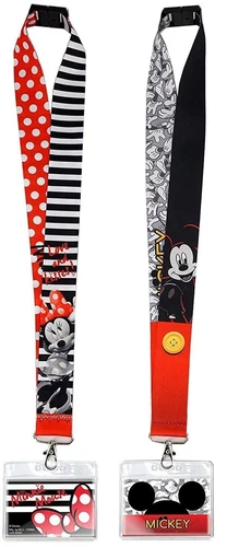 Disney Lanyards with ID Holders- Mickey and Minnie Mouse Premium Lanyards for...