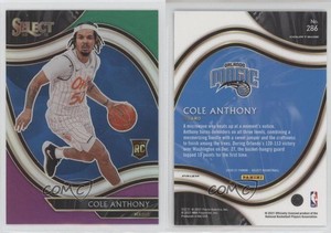 2020-21 Panini Select Courtside Green White Purple Prizm Cole Anthony Rookie RC