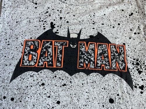 Vintage Batman Splatter Paint Design Graphic T-Shirt Batman DC Comics Sz XL - Picture 3 of 7