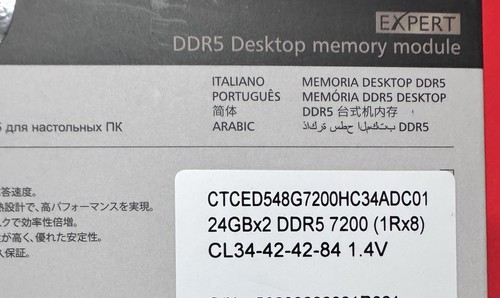 T-CREATE EXPERT 48GB (2 x 24GB) RAM DDR5 7200MHz (BLACK) - Picture 2 of 3