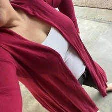 Topin Women Dark Magenta Sweater Cardigan Duster Size M Boutique