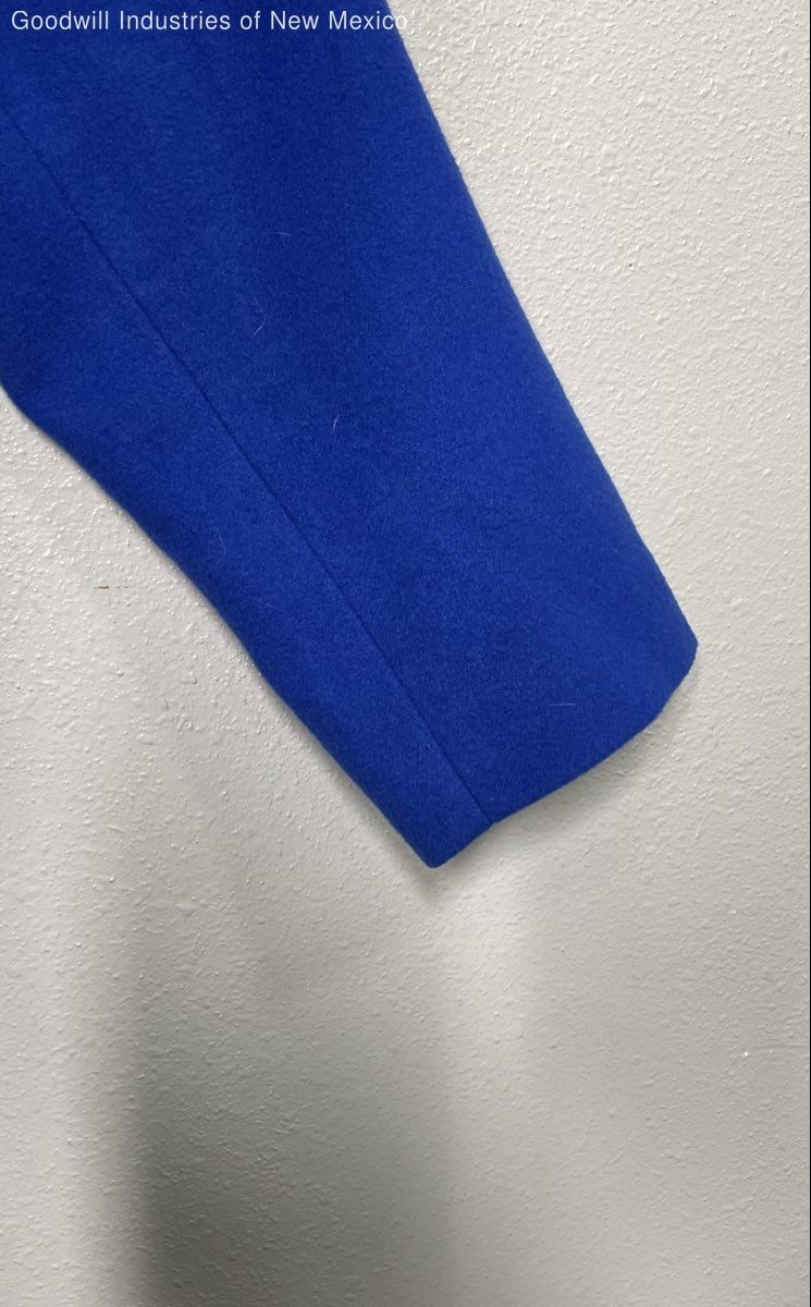 JM Collection Womens Blue Solid Button Front Jack… - image 5