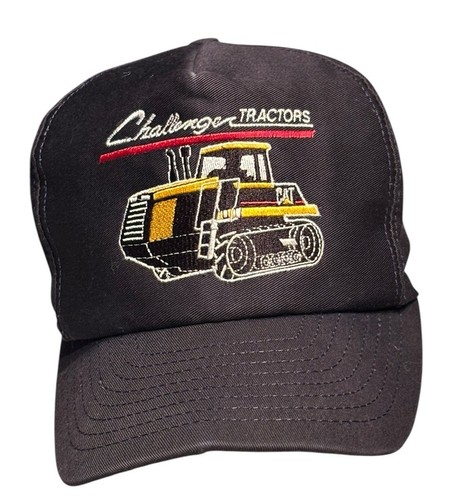 Vintage CAT Caterpillar Challenger Tractors Snapback Hat Blue Made In USA - Picture 1 of 15