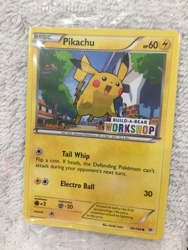 Neu & versiegelt Build a Bear Workshop Pokémon Karte PIKACHU Pika Promo 20/108