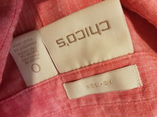 Womens Chico's Linen Dress Shirt 0 Pink Button Blouse - Picture 3 of 7