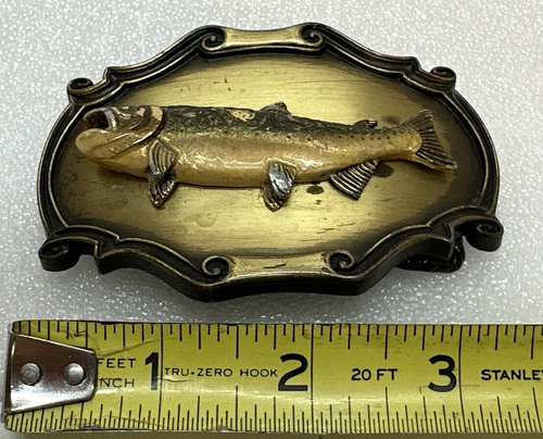 Hebilla de cinturón Raintree esmalte occidental trucha pesca hebilla de cinturón EE. UU. 1978 - Imagen 2 de 10