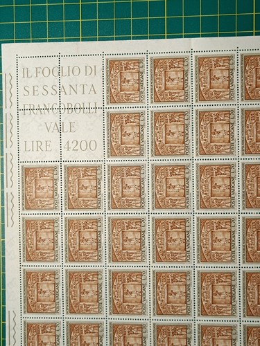 Vatican Stamps 1964,Sheet of 60,Sc A119,ERROR-Sideways Wmk, MNH - Picture 2 of 14