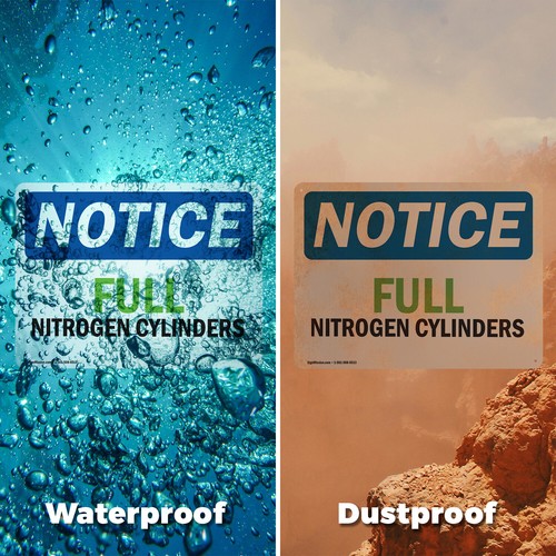 (Paquete de 2) Cilindros completos de nitrógeno OSHA aviso cartel calcomanía metal plástico - Imagen 6 de 22