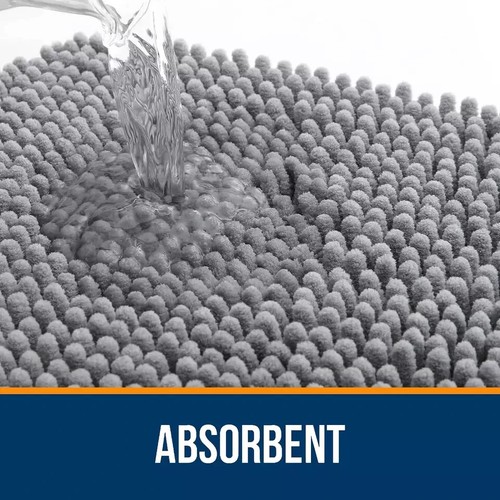 OLANLY Toilet Rugs U-Shaped 24x20, Extra Soft Absorbent Chenille Contour Bathroo - Afbeelding 4 van 7