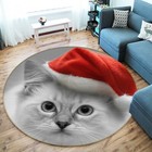 3D Red Cat Cat N399 Animal Non Slip Rug Mat Round Elegant Carpet Fay