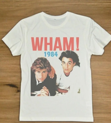 1984 WHAM George Michael Andrew Ridgeley T Shirt Full Size S-5XL
