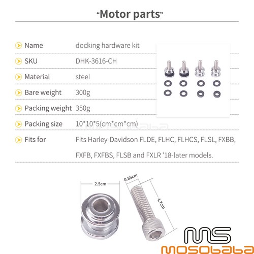 Sissy Bar Mounting Hardware Kit For Harley Deluxe Heritage Classic FLHC 18-20 - Foto 7 di 7