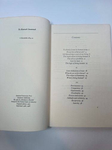 Who Is Man? by  Abraham J. Heschel Stanford University Press Paperback Good  - Picture 4 of 4