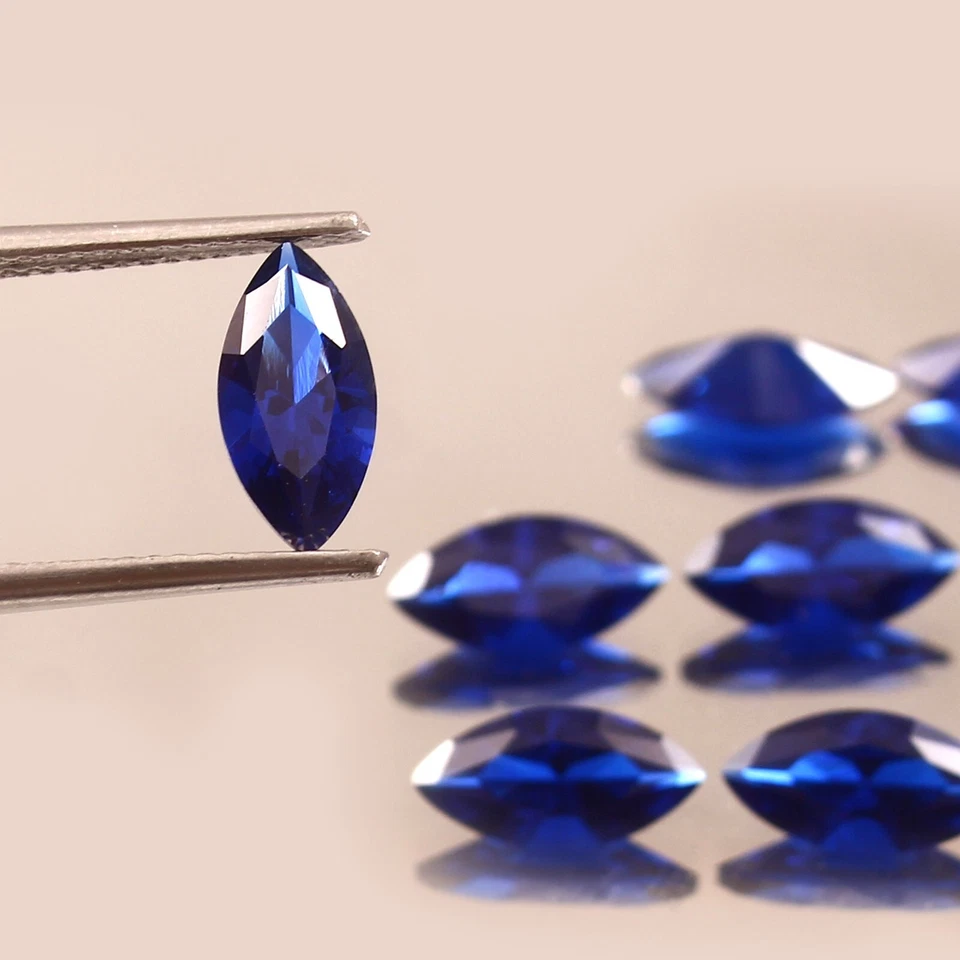AAA Natural Ceilán Azul Espinela Suelta Marquesa Piedras Preciosas Corte Lote 10x5 a 4x2 MM Foto 3 de 4
