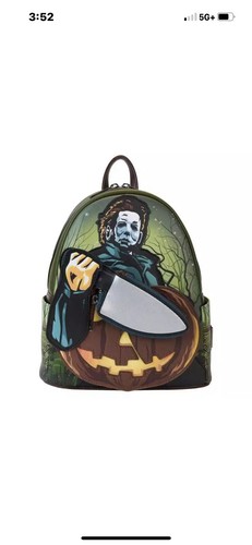 Loungefly Halloween Michael Myers Pumpkin Glow Mini Backpack With Coin Bag knife - Picture 2 of 4