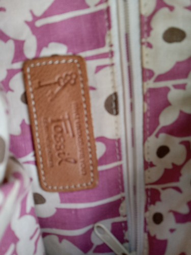 Fossil Beautiful Canvas Polka-dot  Crossbody Handbag Bag With Matching Wallet - Picture 14 of 15