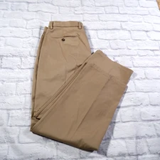 Dockers Signature Khaki D4 Relaxed Fit Pleated Brown Chinos Mens Pants 36x32