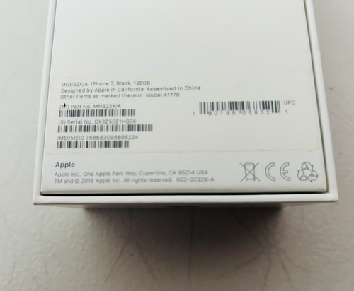 Apple iPhone 7 Black 128gb Box Headphone And Charge Base BOX ONLY NO PHONE - Photo 4 sur 4