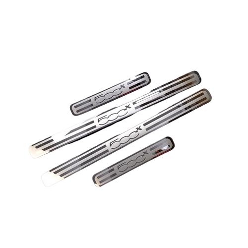 Set 4 Battitacco Pedane Sottoporta in Lamina di Acciaio per Fiat 500X 500 X - Zdjęcie 2 z 6