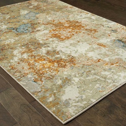 Evolution by Oriental Weavers. Contemporary Abstract Area Rug. Gold/Beige 8031B - Picture 2 of 4
