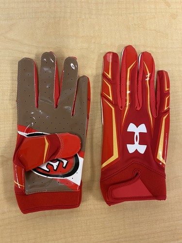 Guantes de fútbol americano profesional San Francisco SF 49ers Under Armour F4 HOMBRE NUEVOS XXL - Imagen 2 de 9