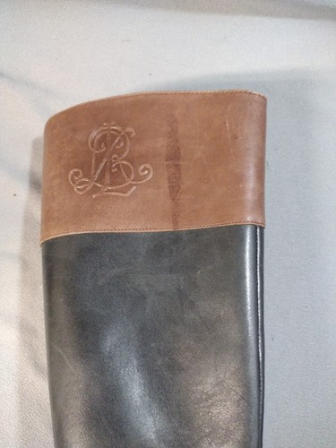 Ralph Lauren Madisen schwarz und braun Leder kniehohe Reitstiefel Damengröße 5 - Bild 14 von 24