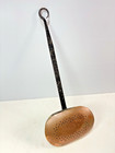CHESTNUT ROASTER BRASS LIDDED PAN 19" Long Iron Handle Decor or Open Fire Use