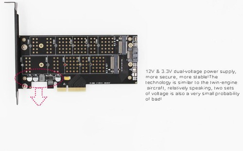 M.2 NVME NGFF SSD PCI-E 3.0 X4 Adapter Card Dual Port M + B Key AHCI SATA PCIe - Picture 9 of 9